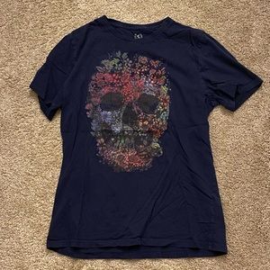 EXPRESS Graphic Tee Floral Skull